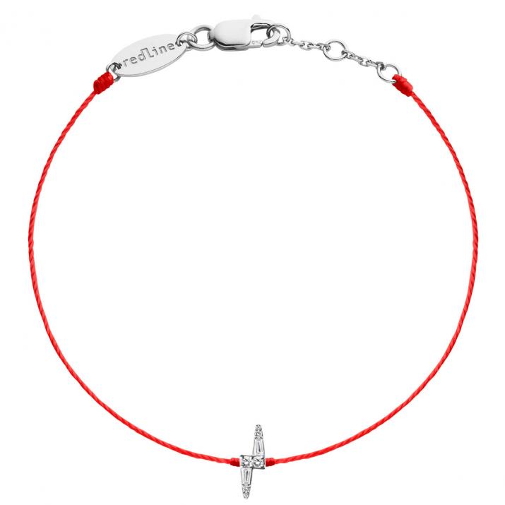Bracelet tout fil en or blanc 18K, éclair de diamants 0,07 carat - Redline - 0++