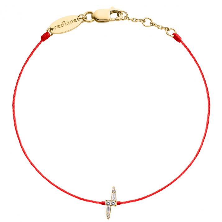Bracelet tout fil en or jaune 18K, éclair de diamants 0,07 carat - Redline - 0++