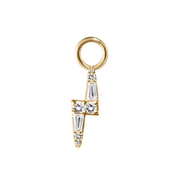 Pampille d’oreille en or jaune 18K, éclair de diamants 0,07 ct, à l’unité - Redline