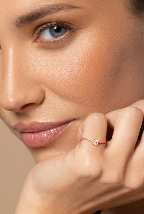 Bague Fil et Chaîne So Princesse Or Rose - Redline - 0++