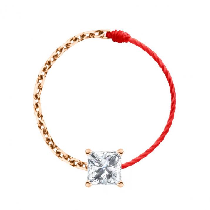 Bague Fil et Chaîne So Princesse Or Rose - Redline