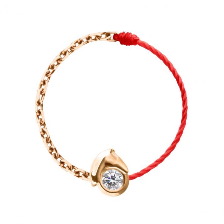 Bague Fil et Chaîne Mini Horse Or Rose - Redline