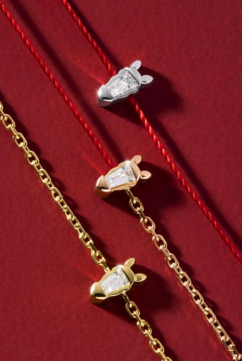 Bracelet Double Lucky Horse Or Blanc - Redline - 0++