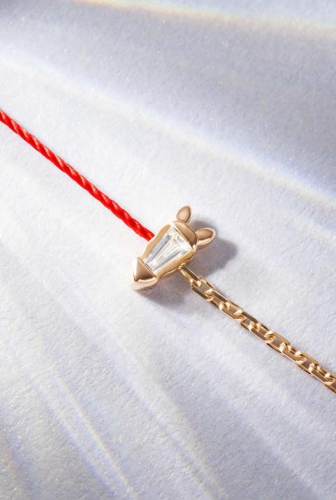 Bracelet Double Lucky Horse Or Rose - Redline - 0++