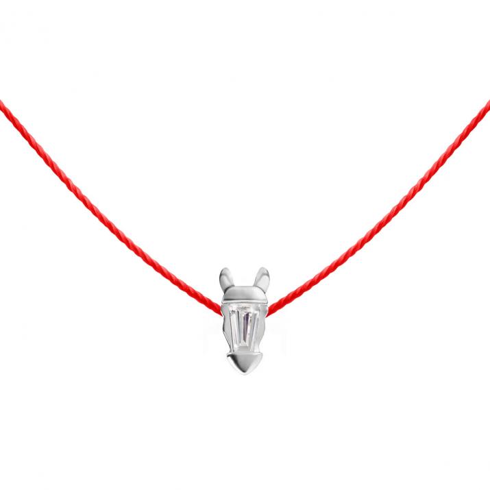 Collier Fil Lucky Horse Or Blanc - Redline