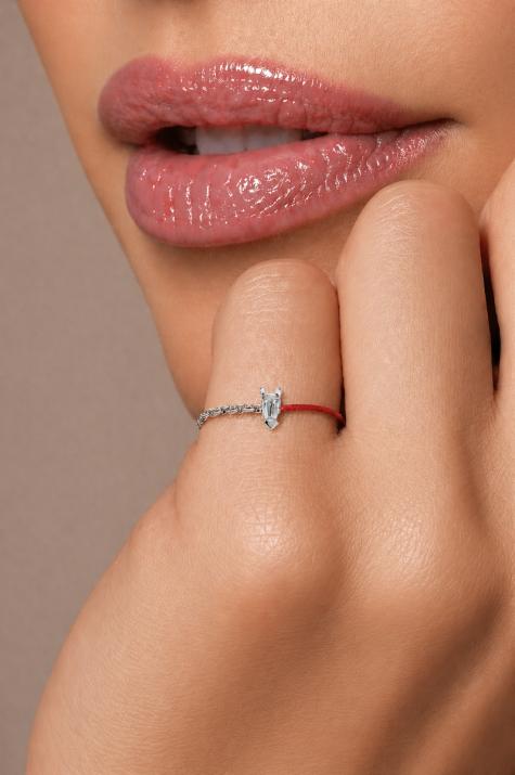 Bague Fil et Chaîne Lucky Horse Or Blanc - Redline - 0++