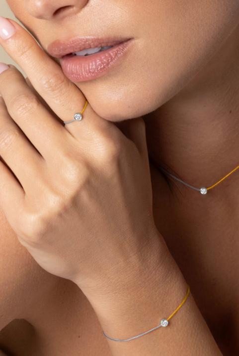 Bracelet Fil Pure bicolor Or Blanc - Redline - 0++