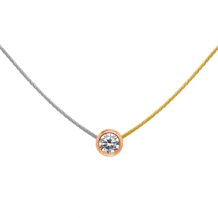 Collier Fil Pure bicolor Or Rose - Redline - 0++
