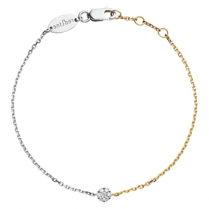 Collier Chaîne Illusion bicolor Or Blanc - Redline - 0++