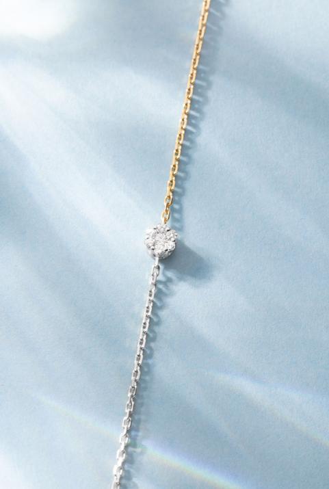 Collier Chaîne Illusion bicolor Or Blanc - Redline - 0++