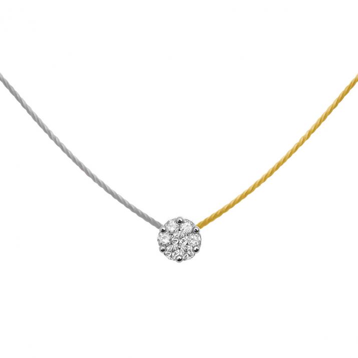 Collier Fil Illusion bicolor Or Blanc - Redline - 0++