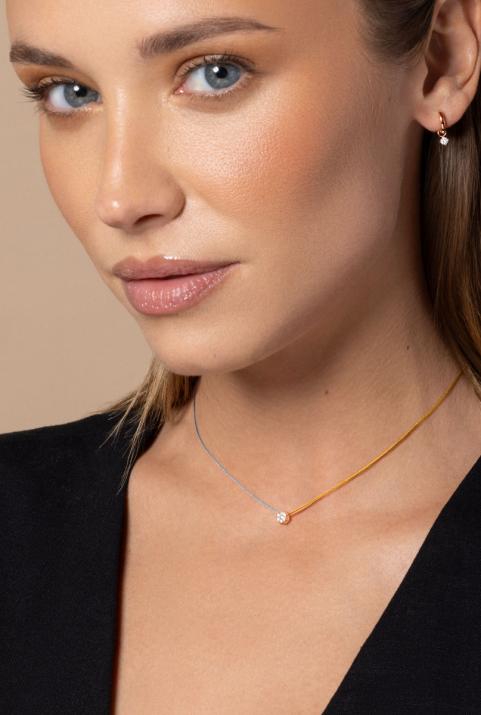 Collier Fil Illusion bicolor Or Rose - Redline - 0++