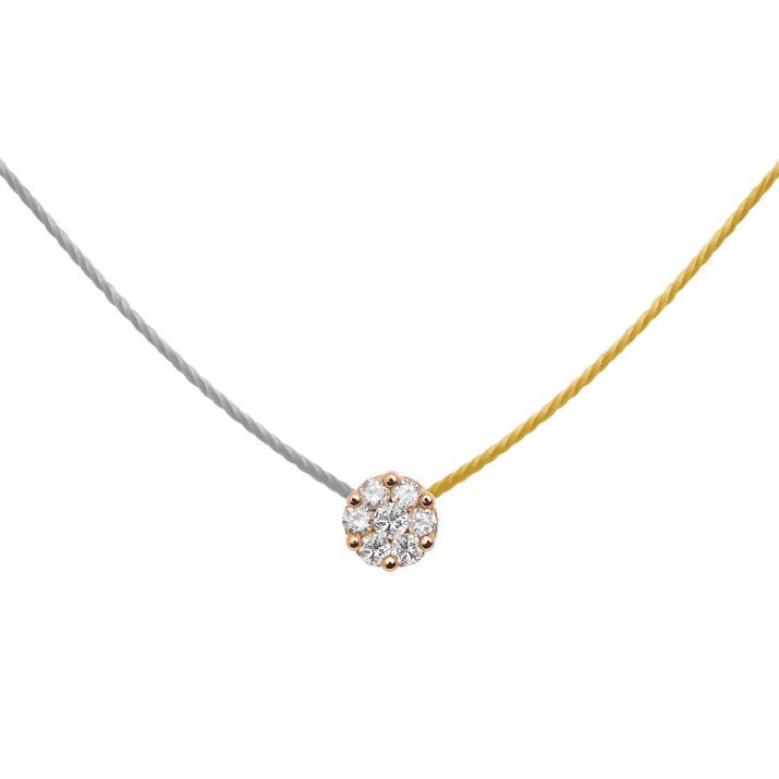 Collier Fil Illusion bicolor Or Rose - Redline - 0++
