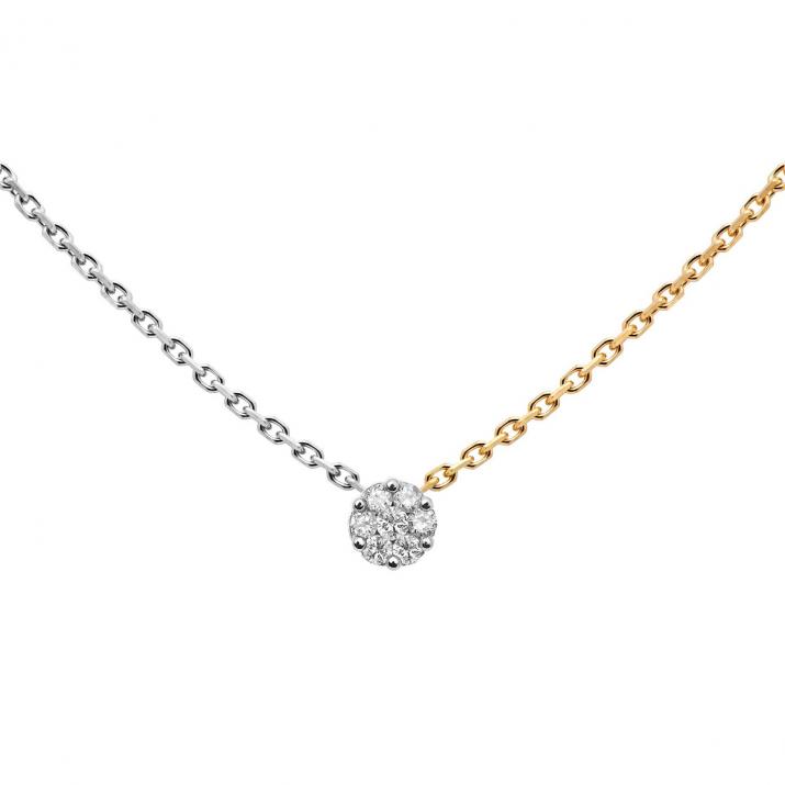 Collier Chaîne Illusion bicolor Or Blanc - Redline - 0++
