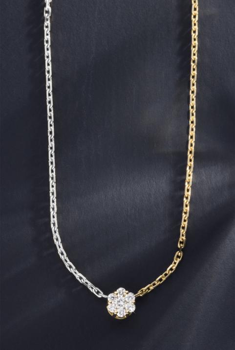 Collier Chaîne Illusion bicolor Or Blanc - Redline - 0++