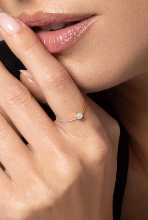 Bague Fil Illusion bicolor Or Blanc - Redline - 0++
