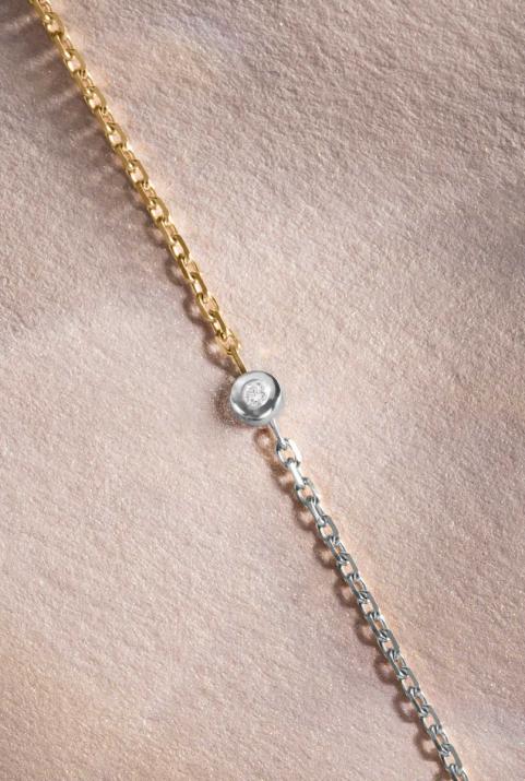 Bracelet chaîne Minimaliste bicolor  Or Blanc - Redline - 0++