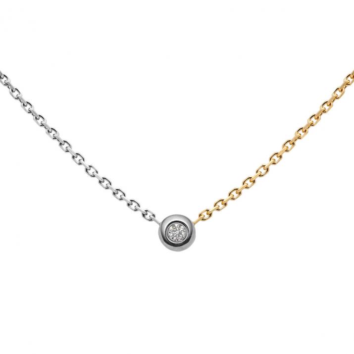 Collier Chaîne Minimaliste bicolor Or Blanc - Redline - 0++