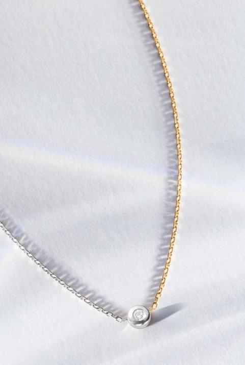 Collier Chaîne Mini Pure bicolor Or Blanc - Redline - 0++