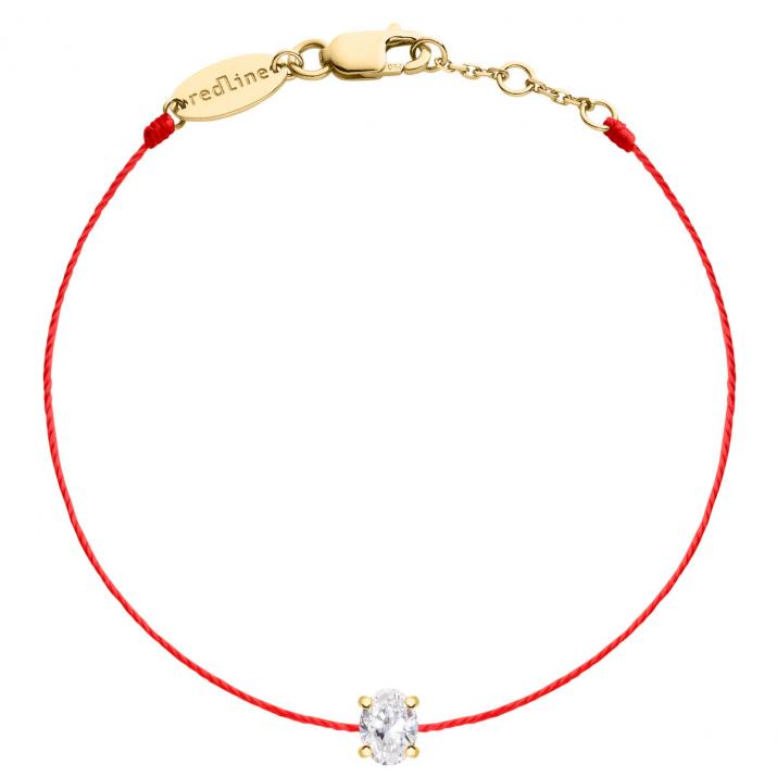 Bracelet tout fil en or jaune avec diamant ovale 0,09 carat - Redline