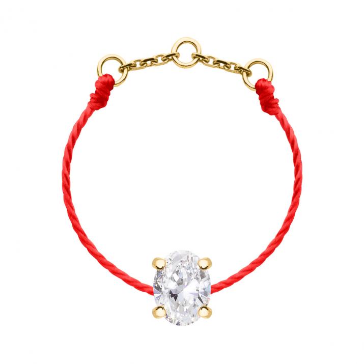 Bague tout fil en or jaune avec diamant ovale 0,09 carat - Redline