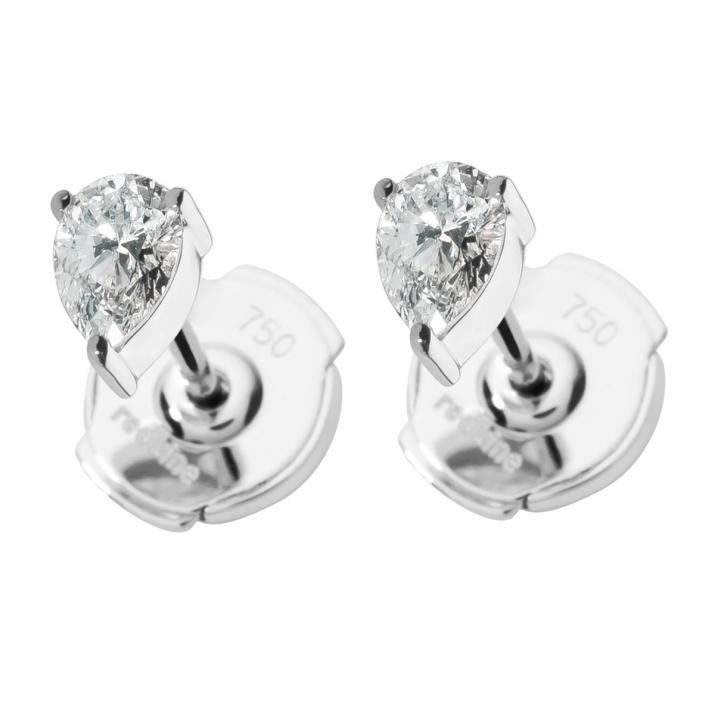 Boucles d'oreilles puces Altesse en or blanc - Redline - 0++
