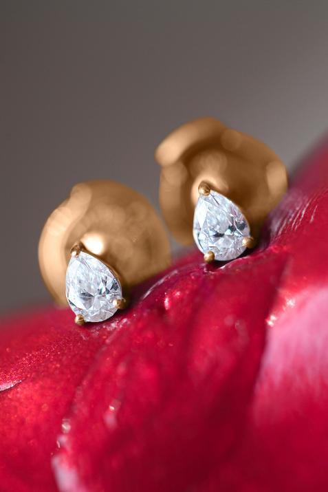 Boucles d'oreilles puces Altesse en or rose - Redline - 0++