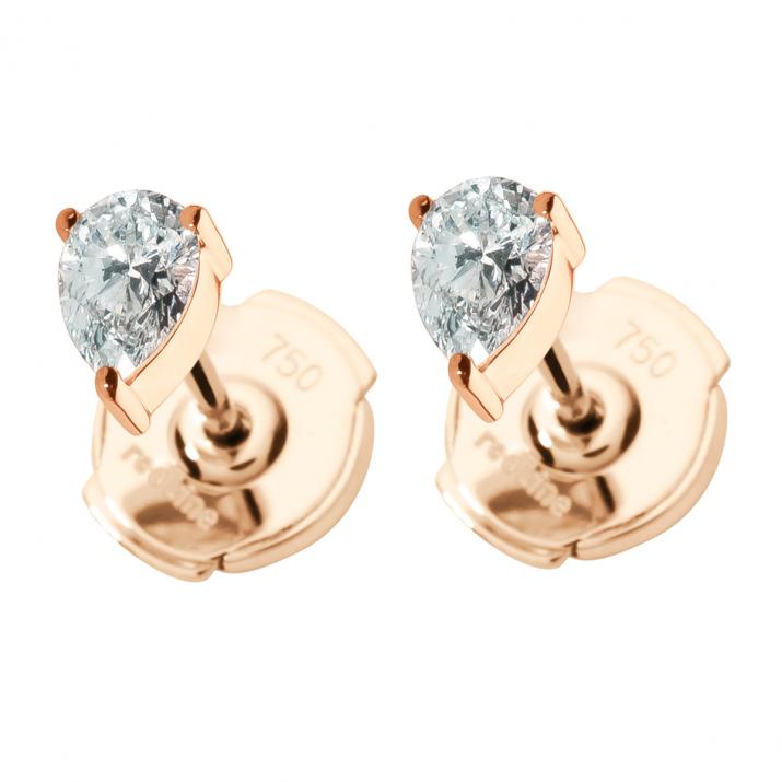 Boucles d'oreilles puces Altesse en or rose - Redline - 0++
