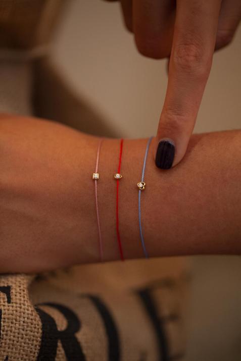 bracelet Amy fil diamant de 0,02 carat et carré or jaune  - Redline - 0++