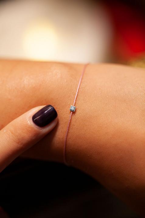 bracelet Amy fil diamant de 0,02 carat et carré or rose  - Redline - 0++