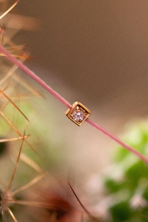 bracelet Amy fil diamant de 0,02 carat et carré or jaune  - Redline - 0++