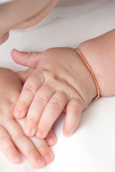 Bracelet bébé fil et chaîne or jaune - Redline - 0++