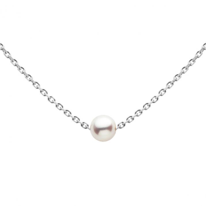 Collier chaîne avec perle d'Akoya fermoir en or blanc - Redline - 0++