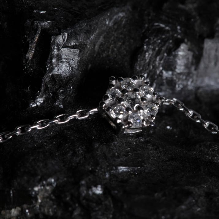 Bracelet chaîne étoile or blanc avec diamants - Redline - 0++