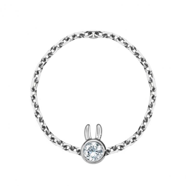 Bague Mini Rabbit Chaine Or Blanc - Redline