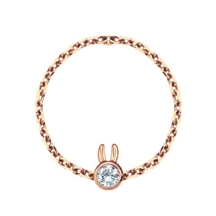 Bague Mini Rabbit Chaine Or Rose - Redline