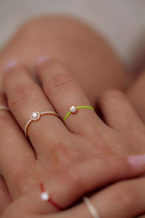 Bague Chat sur fil avec diamant 0.05ct or jaune - Redline - 0++