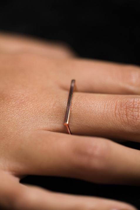 Bague jonc or rose - Redline - 0++