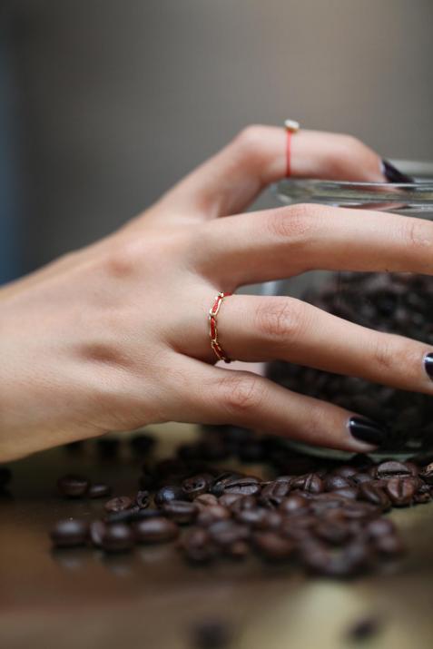 Bague entrelacet or jaune et fil - Redline - 0++