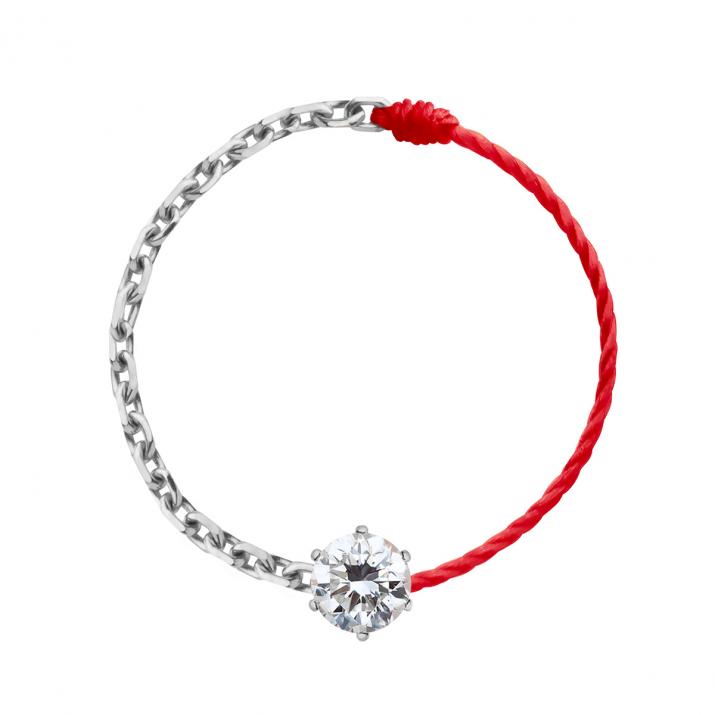 Absolu Bague double en Or Blanc - Redline - 0++