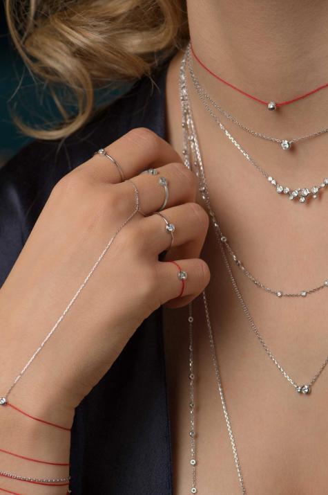 Bague jonc avec diamant 0.05 carat serti clos or noir - Redline - 0++