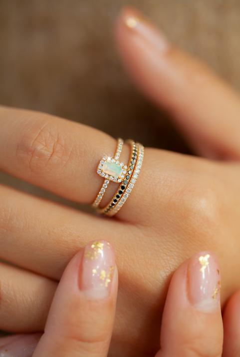 Bague Promesse Opale Or Jaune - Redline - 0++