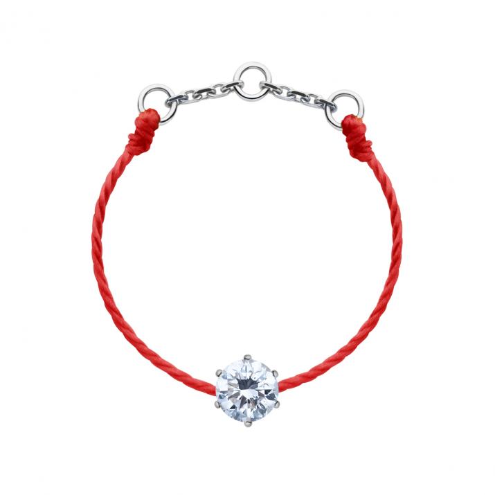 Bague fil avec diamant 0.10ct serti griffe or blanc - Redline - 0++