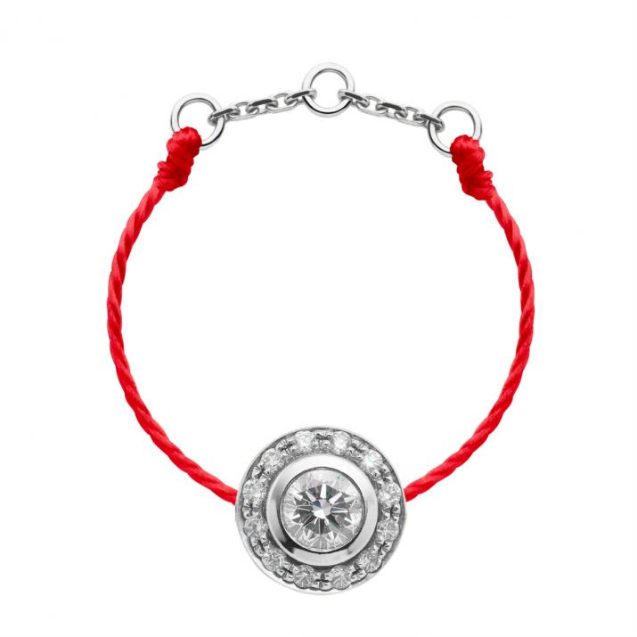 Bague fil avec diamants 0.26 carat en serti clos or blanc - Redline - 0++