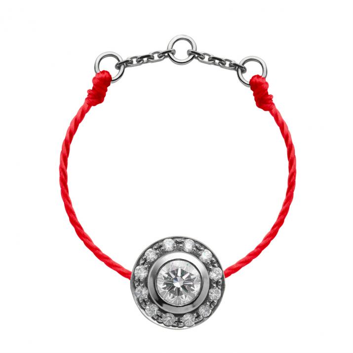 Bague fil avec diamants 0.26 carat en serti clos or noir - Redline - 0++