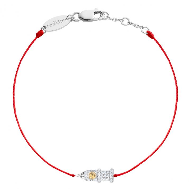 Bracelet fil Big Ben or blanc et diamant - Redline - 0++