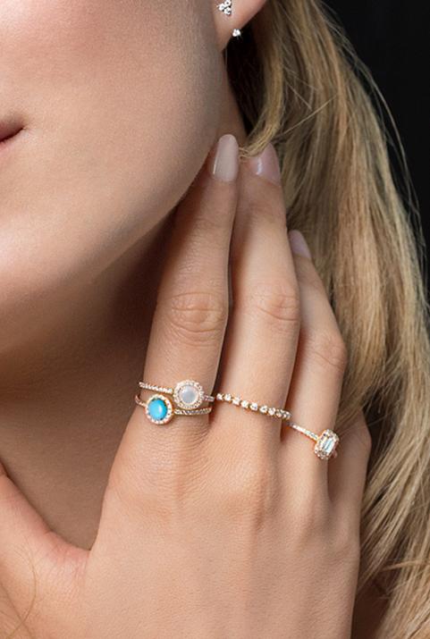 Bague Reine Turquoise Or Rose - Redline - 0++