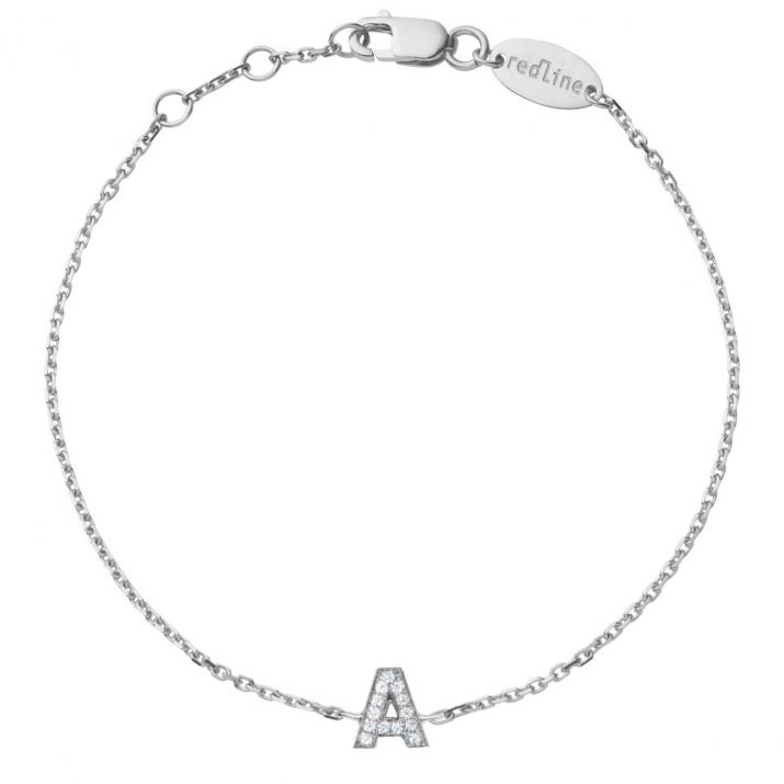Bracelet Chaîne Alphabet Diamant Pavé Or Blanc - Redline - 0++