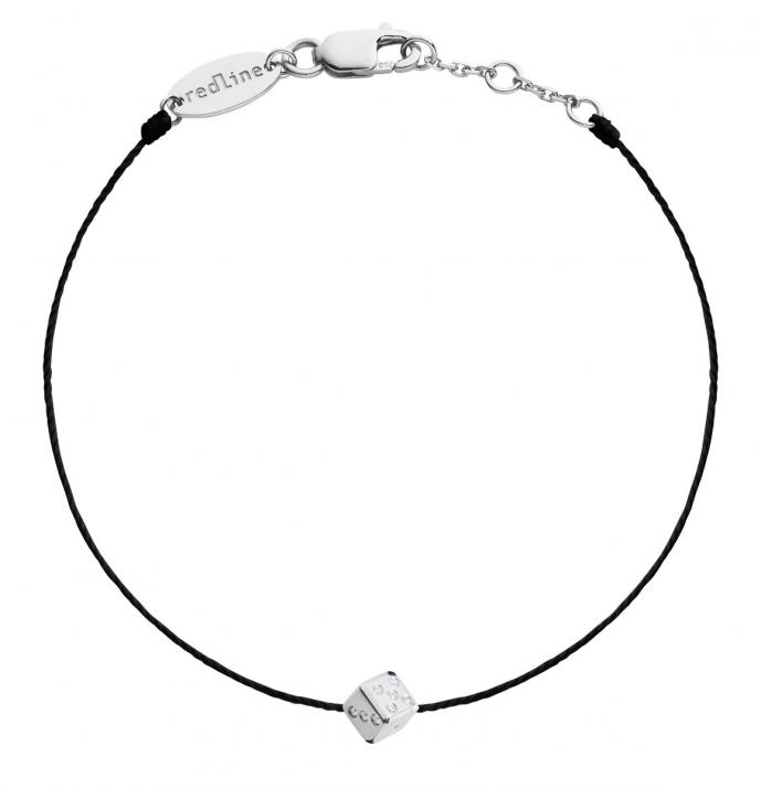 Bracelet homme fil dé or blanc pavé diamants - Redline - 0++