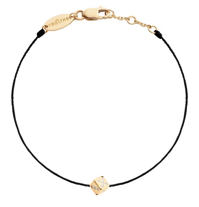 Bracelet homme fil dé or jaune pavé diamants - Redline - 0++